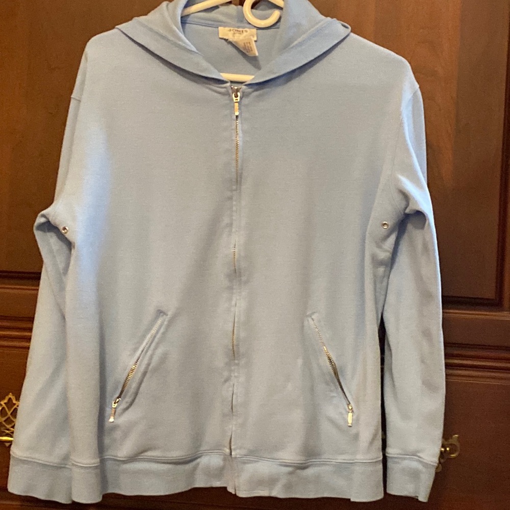 Light blue yip up sweat shirt / jacket
